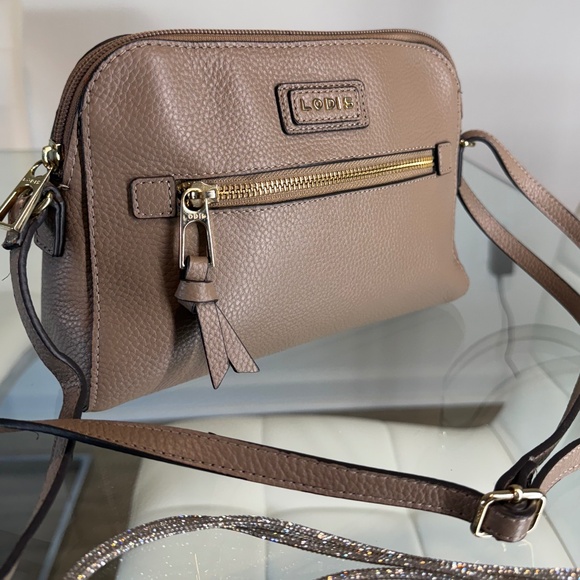Purse Crossbody Leather - LODIS CROSSBODY - Tan with design inside - Picture 7 of 9